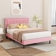 preview thumbnail 8 of 59, alazyhome Upholstered Platform Bed Frame with Button Tufting Headboard