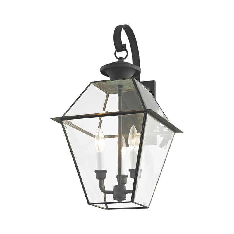 Livex Lighting 3-Light Charcoal Outdoor Wall Lantern, 2381-61 - 12" W x 22.5" H x 13" Ext.