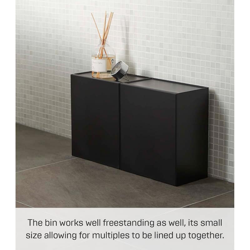 Yamazaki Home Wall-Mounted Storage or Trash Bin, ABS Plastic, 4L, Holds 5.5 lbs