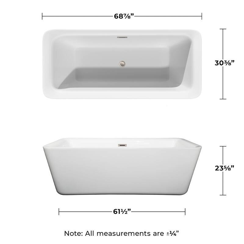 Wyndham Collection Emily 69" Free Standing Acrylic Soaking Tub with