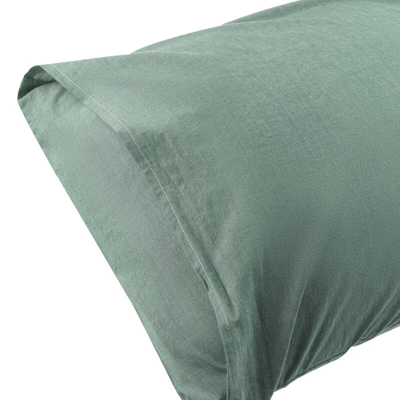 Polyester Envelope Closure Soft and Breathable Pillowcases 2 Pcs - Green