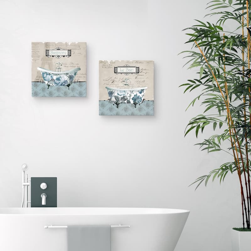 Jardin Bath by Carol Robinson Canvas S/2 by Carol Robinson Canvas Art Prints