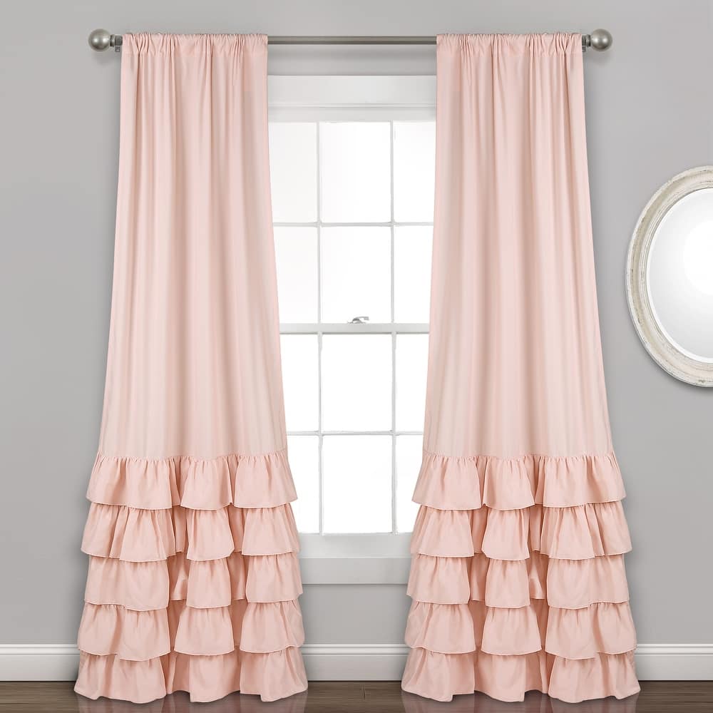Lush Decor Allison Ruffle Window Curtain Panel Pair
