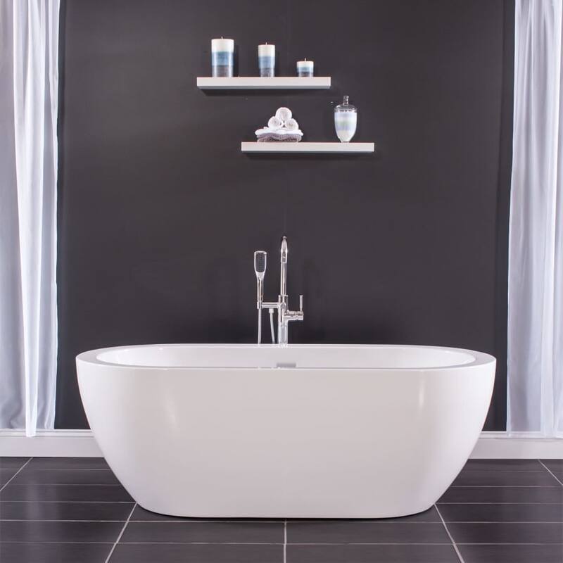 Miseno MNO6030SFSO 59" Free Standing Acrylic Soaking Tub with Center