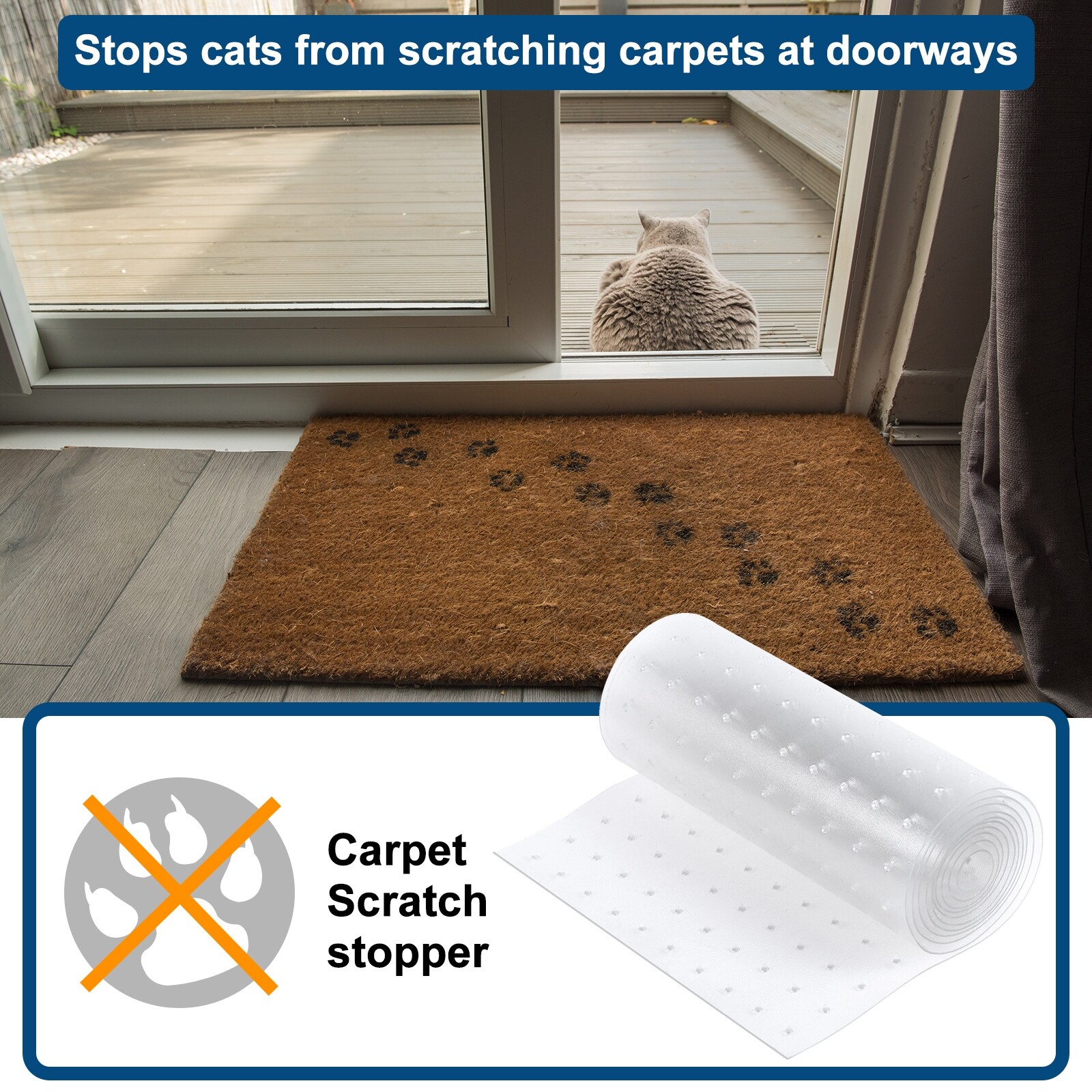 Cat claws carpet at door discount
