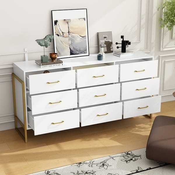 slim fit dress slacks Lane Furniture Black Lacquer and Brass 9 Drawer Dresser main image 0