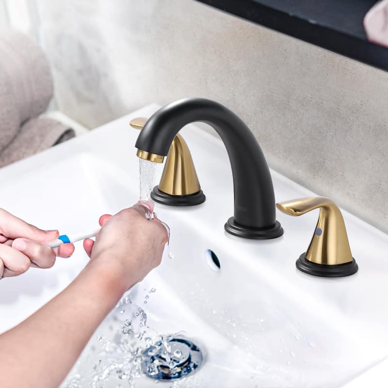 WOWOW Widespread Double Handle Bathroom Faucet