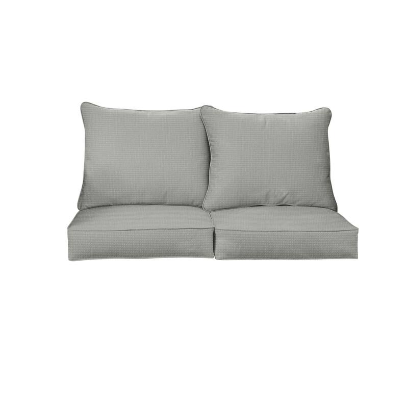 Sorra Home Outdura Solid Indoor/Outdoor Deep Seating Loveseat Pillow and Cushion Set