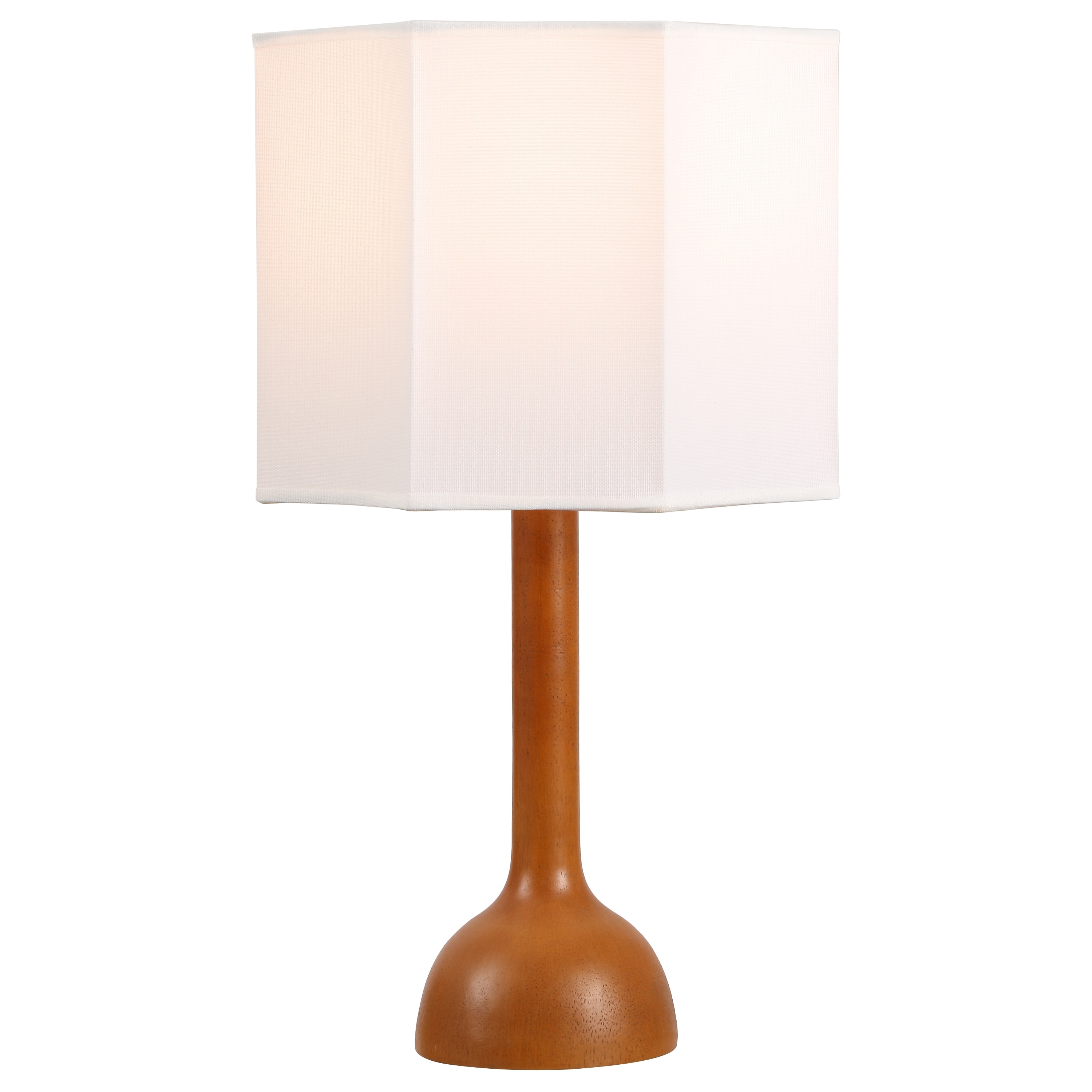 Lisbet Mid-Century Modern Tubular Gourd Resin LED Table Lamp with Octagonal Shade