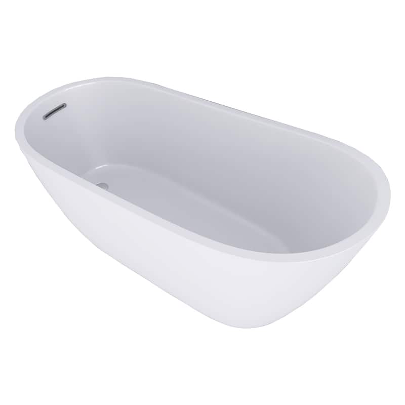 67 in. x 31 in. Acrylic Freestanding Soaking Bathtub in Gloss White