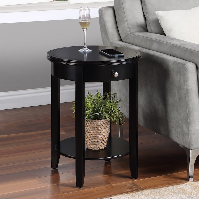 Convenience Concepts American Heritage Baldwin 1 Drawer End Table with Shelf