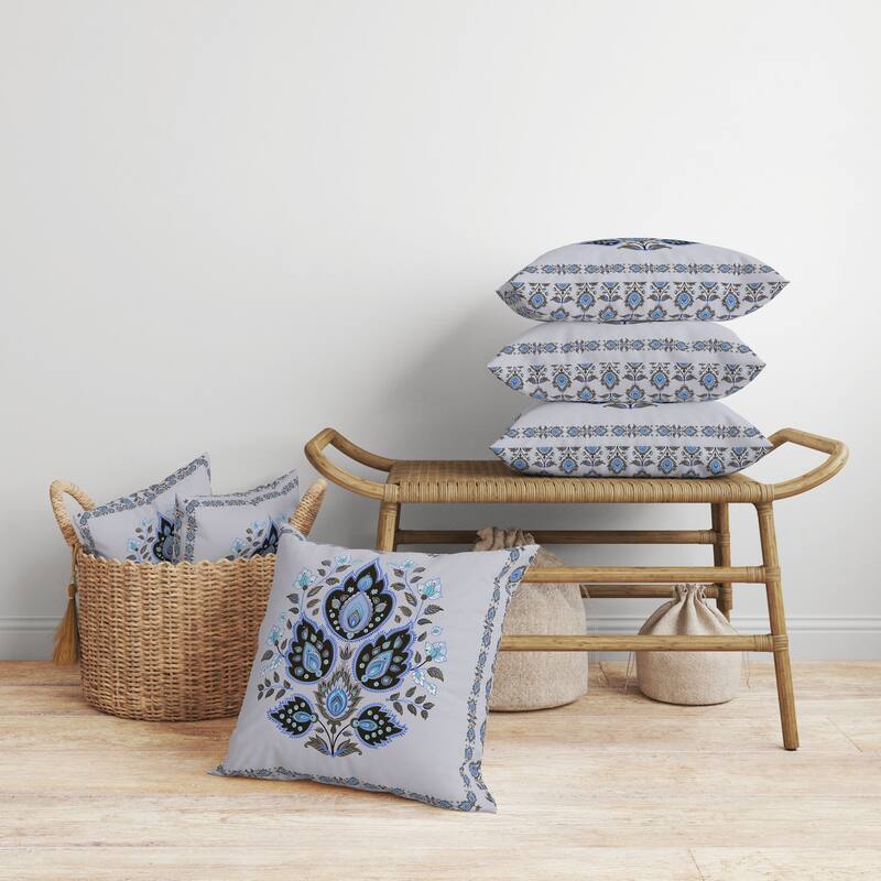 Vintage Verve Faux Suede Reversible Throw Pillow Teal and Black