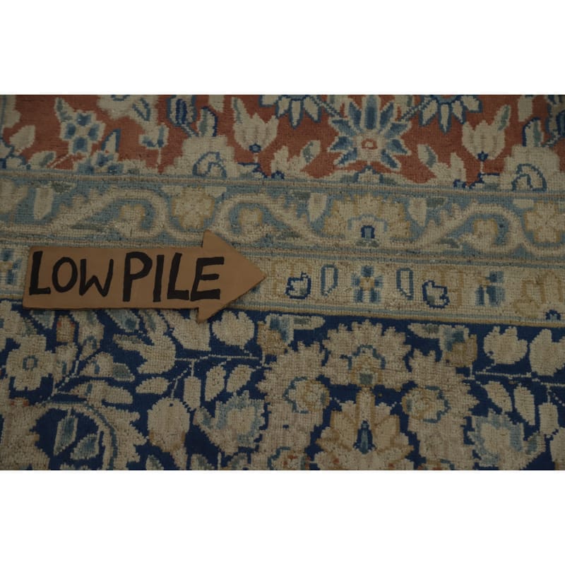Hand Knotted Oriental 100% Wool Carpet Traditional All-Over Oranges & Rust Kerman Area Rug - 12' 7'' X 9' 6''