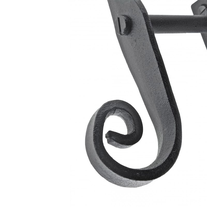 Black Shutter Dog Rat Tail Hand Forged Iron Rustproof Finish Pair Renovators Supply
