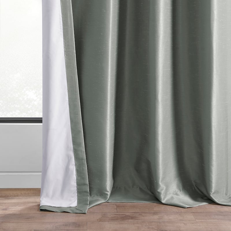 Exclusive Fabrics Textured Dupioni Faux Silk 108-inch Blackout Grommet Curtain (1 Panel) - 50 x 108