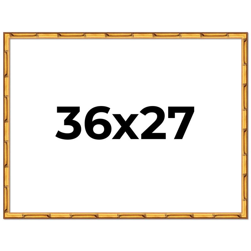 36x27 Frame Gold Bamboo Picture Frame Modern Photo Frame Includes UV Acrylic Shatter Guard Front Acid Free Foam Backing Board