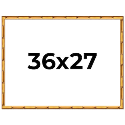 36x27 Frame Gold Bamboo Picture Frame Modern Photo Frame Includes UV Acrylic Shatter Guard Front Acid Free Foam Backing Board