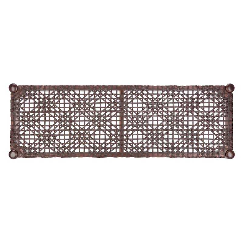 SAFAVIEH Mahalia Bandelier Wood & Leather Bench - 47" W x 16" D x 19" H - 47Wx16Dx19H
