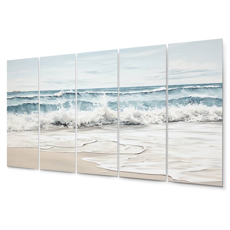 Designart "Beach Minimalism Landscape III" Nautical & Beach Metal Wall Décor Set