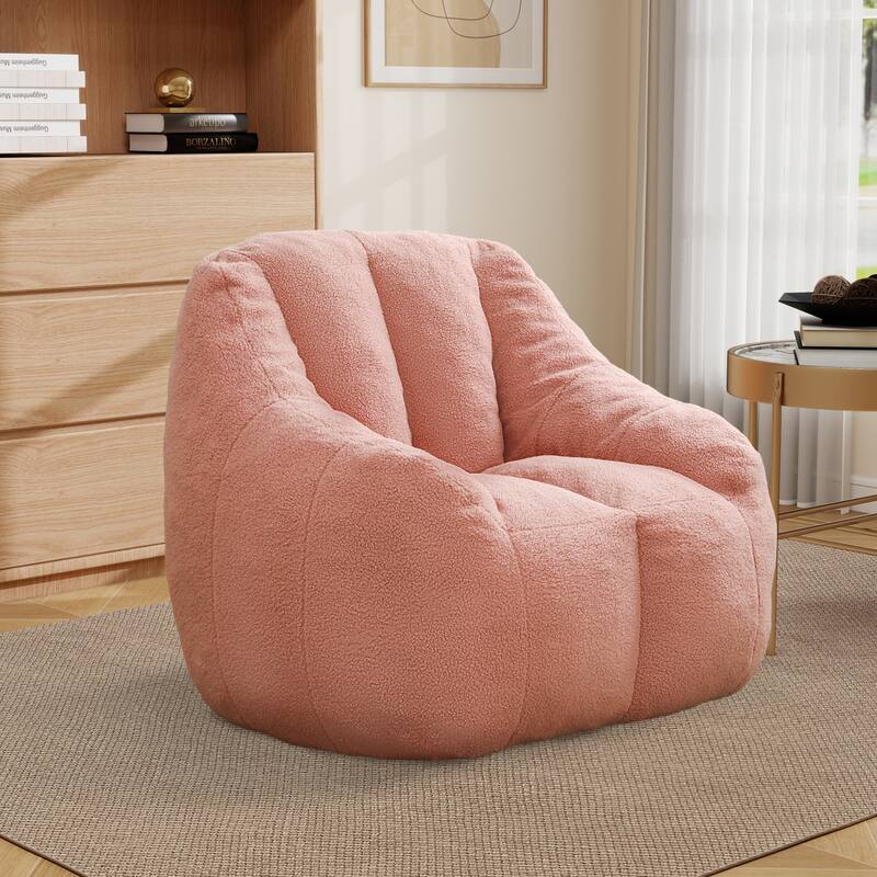 Upholstered Bean Bag Chair,Modern Lazy Floor Sofa Chair