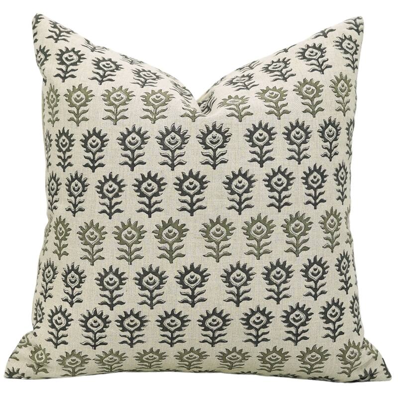 Fabdivine Polka Dots Grey Pure Linen Cushion Cover Soft, 12x20 Inches Handmade Block Print Bedroom or Farmhouse Décor, Shivri - Pillow Covers - Surajmukhi- Black - 14" x 36"