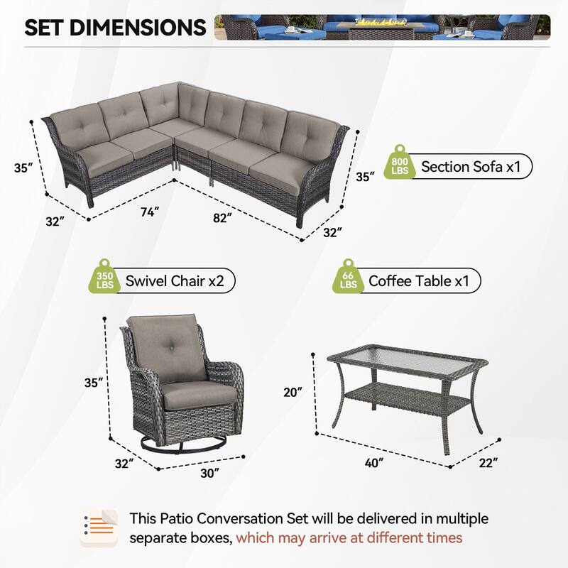 Outdoor Conversation Sets 2 Sectional Sofa Furniture