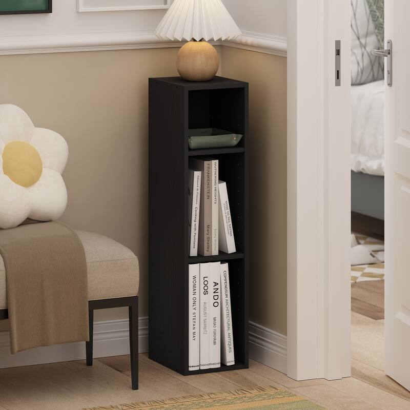 31.5 in. Tall Blackwood Wood 3-Shelf Bookcase