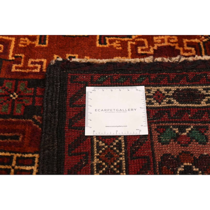 Teimani Beige, Red Rug 3'11" x 6'11" - 3'11 x 6'11