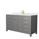 preview thumbnail 19 of 44, Beckett 60 Inch Single Vanity, Cultured Marble Top Dark Gray, Gold Trim, White Cultured Marble Top