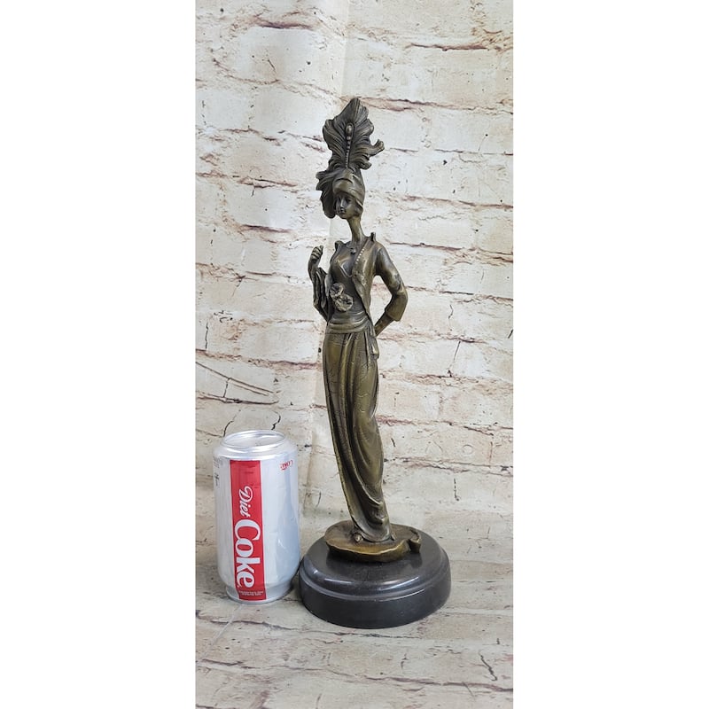Original Signed Kassin Maiden Bronze Lady Sculpture Statue Figure Figurine Art