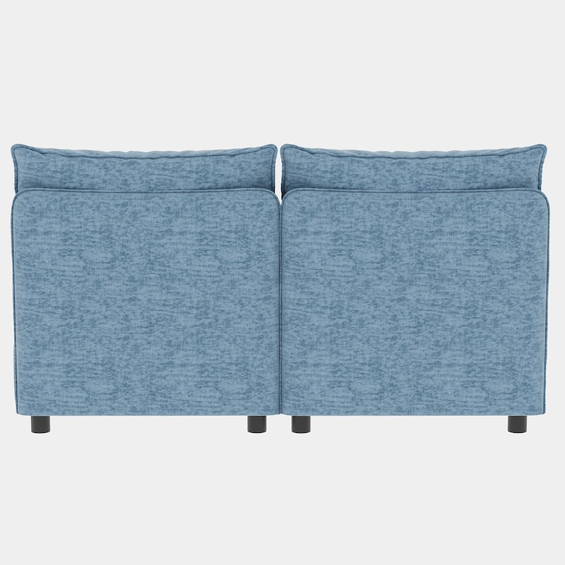 Convertible Modular Sofa Set, Antique Blue, 68x94x32 inches, 265 lbs, with Storage & Comfort