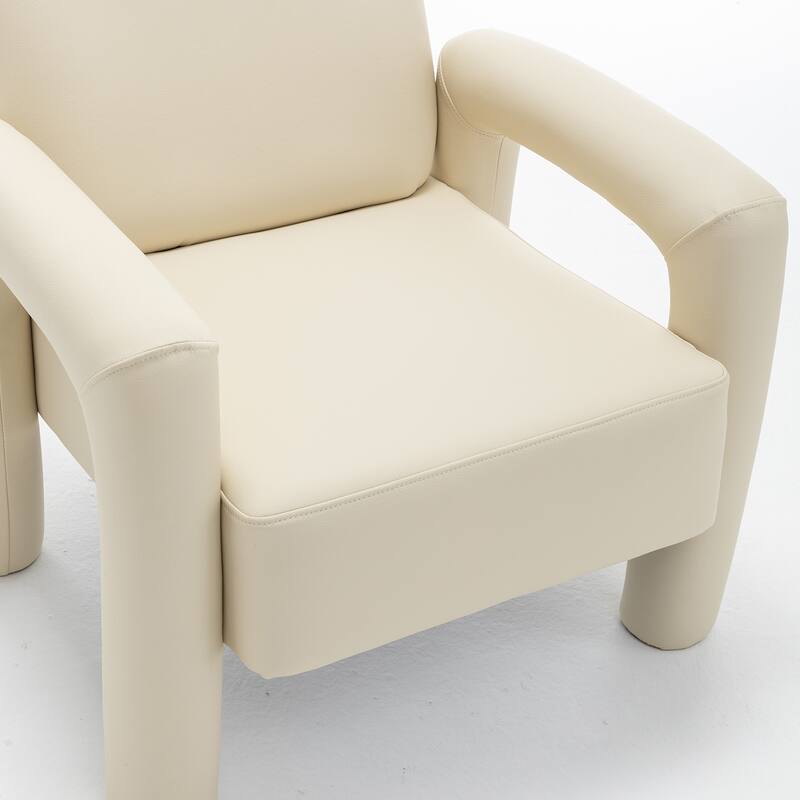 SEYNAR Modern PU Leather Accent Chair with Tubular Multifunctional Legs for Living Room Set of 2