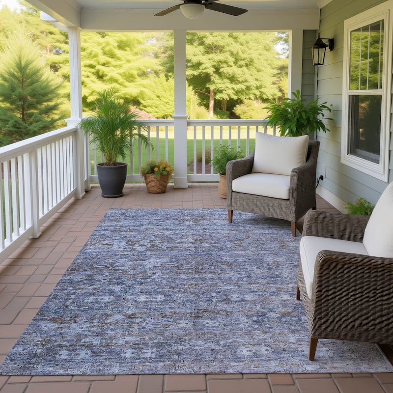 Machine Washable Indoor/ Outdoor Traditional Harmony Chantille Rug