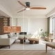 preview thumbnail 56 of 69, Sofucor 52Inch Low Profile Flush Mount Ceiling Fan with LED Light,3‑Blade Quiet Light Combo for Bedroom Kitchen Living Room