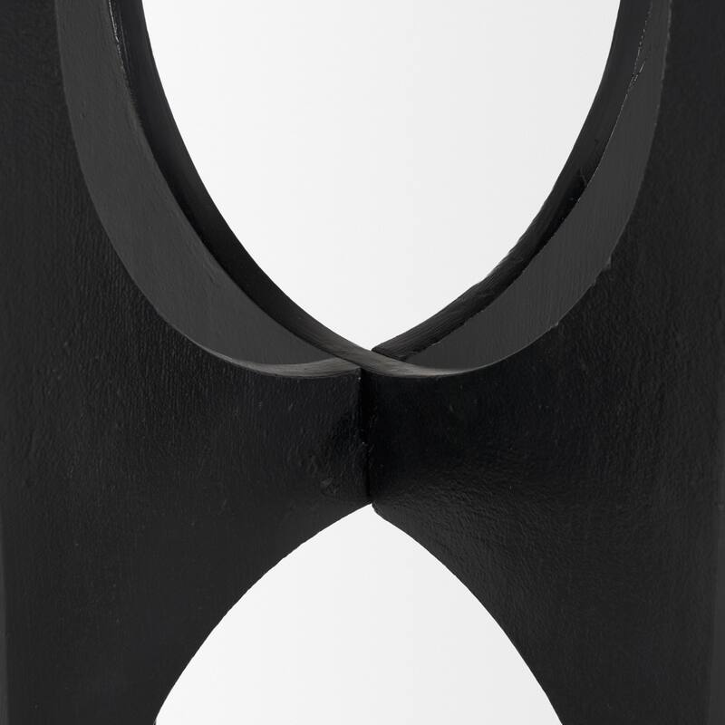 Sobi Textured Matte Black Round Metal Accent Table - 18.0L x 18.0W x 21.5H