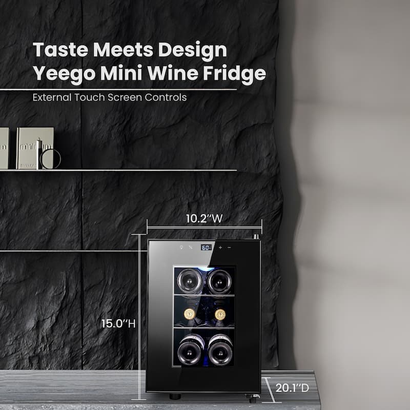 Yeego 6 Bottle Wine Refrigerator Mini Cooler