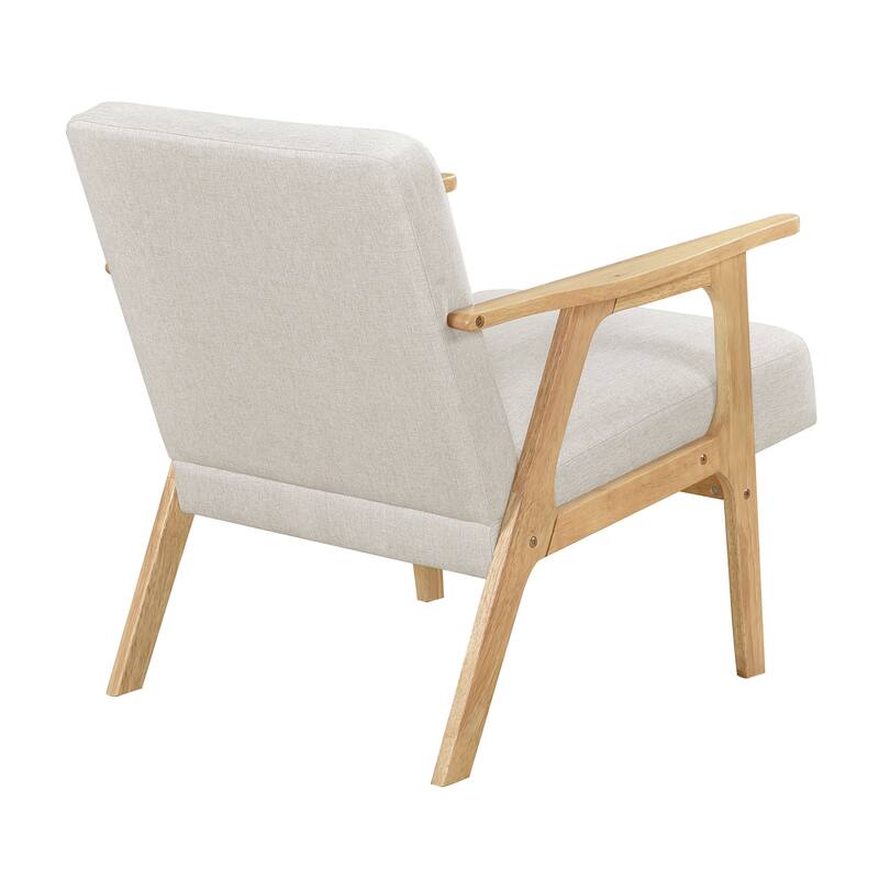 Dean 27" Textured Fabric Accent Chair - Solid Rubberwood Frame