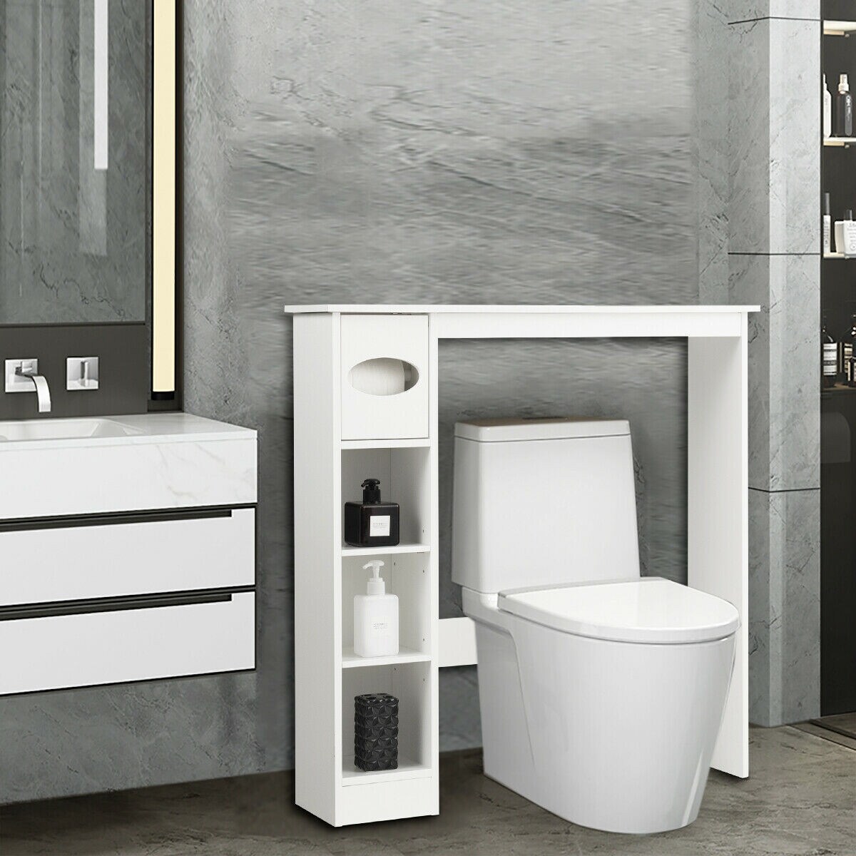wooden bathroom storage