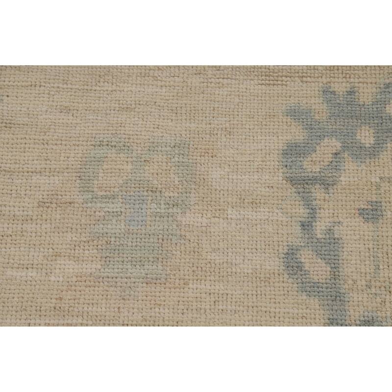 Oushak Turkish Area Rug Vegetable Dye Hand-Knotted Beige Wool Carpet - 7'9"x 10'2"