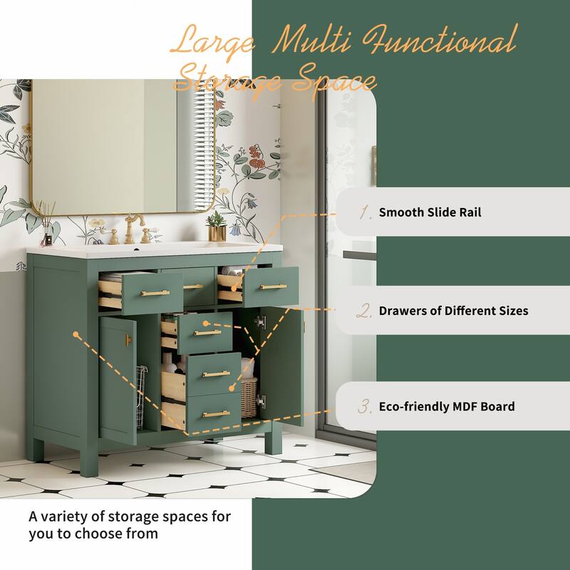 Modern Bathroom Vanity with Multiple Storage Options and High-Quality Materials for Enhanced Functionality