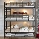 preview thumbnail 13 of 22, Metal Twin Size Triple Bunk Bed with Trundle Black