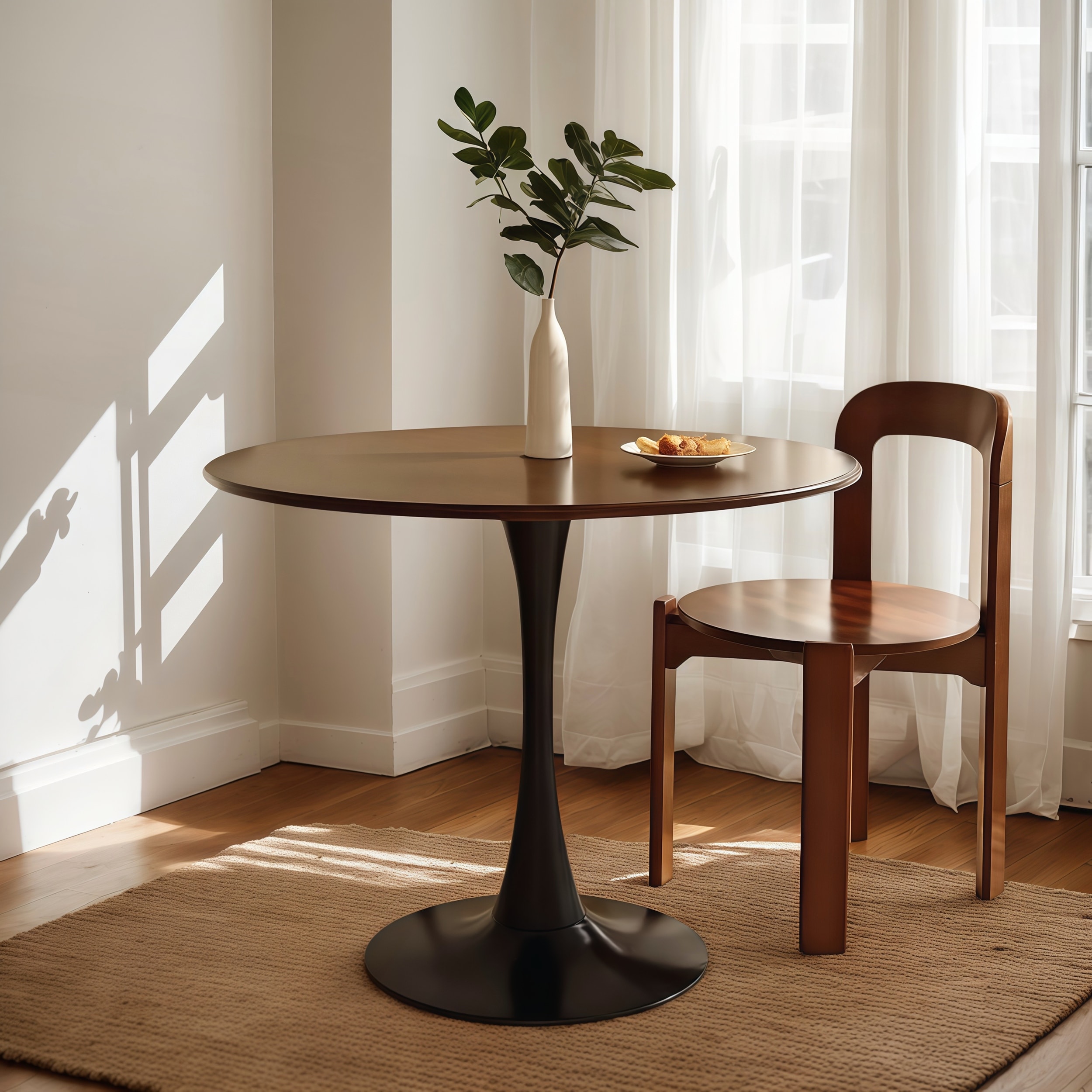 Versatile Modern Round Dining Table with Sturdy Construction
