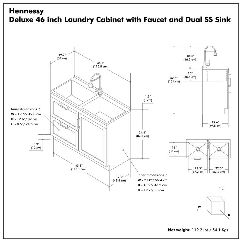 WYNDENHALL Hartland Utility Sink & Cabinet