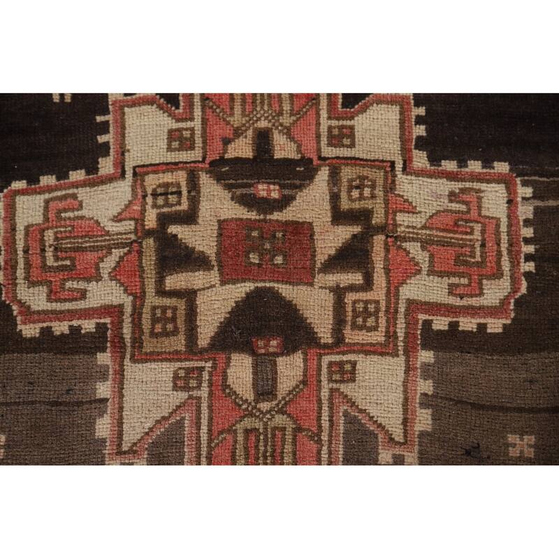 Meshkin Persian Vintage Runner Rug Handmade Wool Carpet - 4'3" x 9'5"