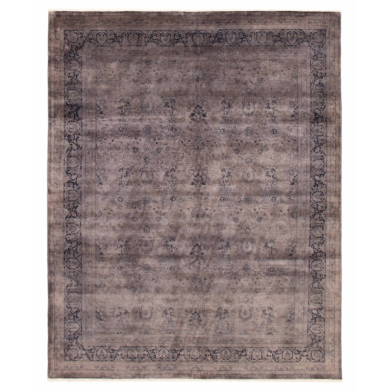 ECARPETGALLERY Hand-knotted Vibrance Grey Wool Rug - 7'11 x 10'1 - Dark Grey - 7'11 x 10'1