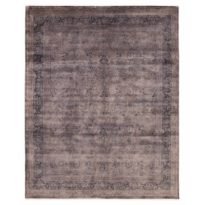 ECARPETGALLERY Hand-knotted Vibrance Grey Wool Rug - 7'11 x 10'1