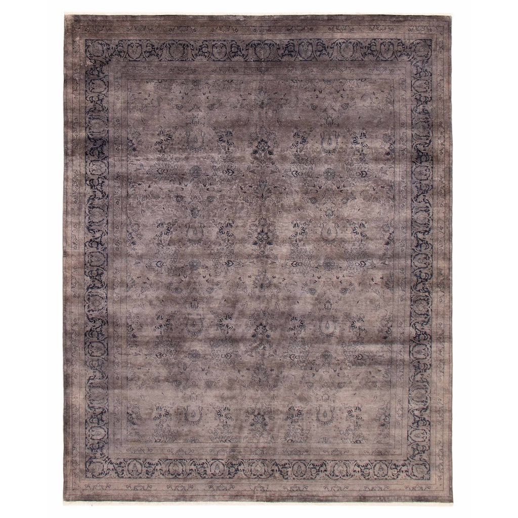 ECARPETGALLERY Hand-knotted Vibrance Grey Wool Rug - 7'11 x 10'1