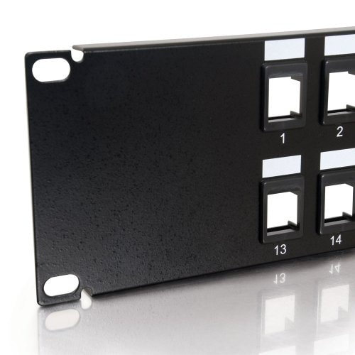 C2G 03859 24-Port Blank Keystone//Multimedia Patch Panel Black