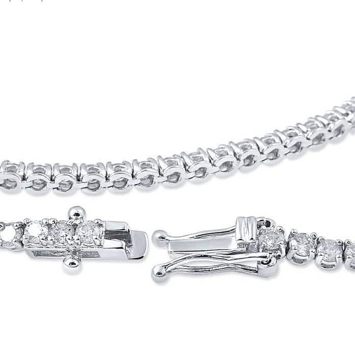 Bliss Diamond 3 Carat Round Cut Lab Grown Diamond Tennis Bracelet In White Gold 7"
