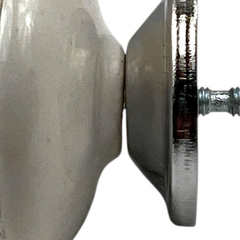 HomeRoots Set of Six Black And White Poetic Script Ceramic Drawer Pull Knobs - 1.50 in. x 1.00 in. x 1.50 in.